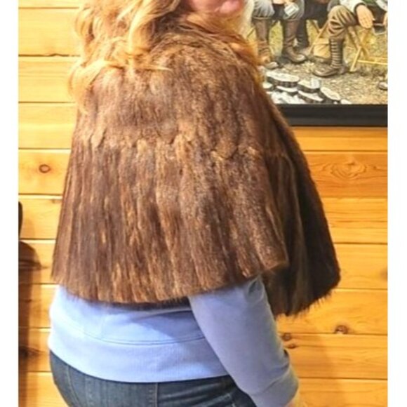 Vintage Genuine Mink Fur Stole Cape By Lewiston Fur Shop Lewiston Idaho - Picture 8 of 16